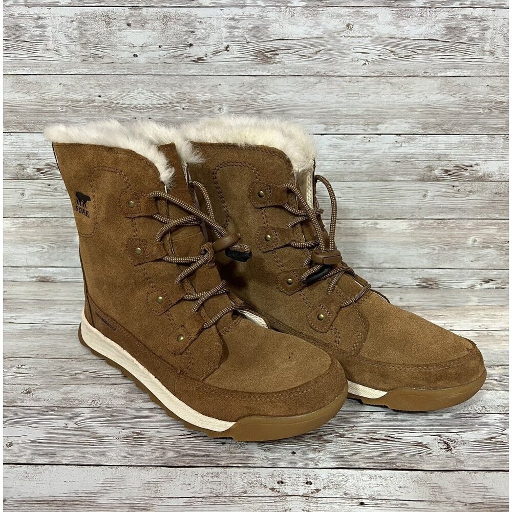 Sorel Brown Winter Boots with White Fur Trim
